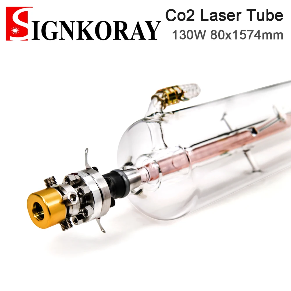 

SignKoray 130W Co2 Стекло лазерная трубка отрицательного высокого Давление Одиночная трубка 80x1574 мм для CO2 Лазерная гравировальная и режущая машина