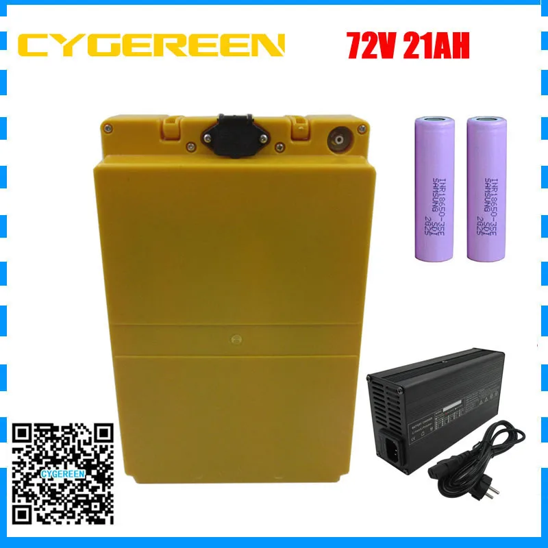 

1500W 72V 17AH E Bike Bicycle Battery Pack 20S 72V 20AH Lithium Bateria With samsung 35E 18650 cell 30A BMS 84V 2A Charger
