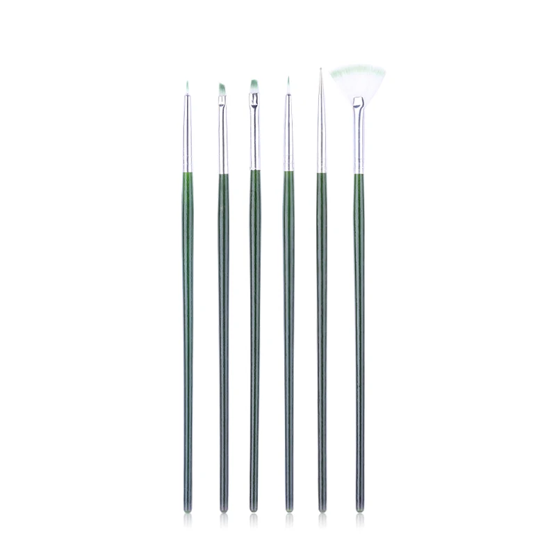 6pcs Set 2 8 Шт./компл. Розовый щетки искусства ногтя акриловые УФ гель кисти расставить лайнер комплект инструментов#702 - Цвет: 6pcs Set 2