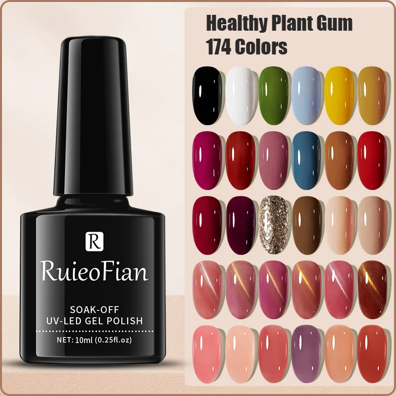 

174 Colors of Nail Gel Natural Beauty, UV Semi-permanent Varnish Watercolor Cat Eye Gel Nail Polish