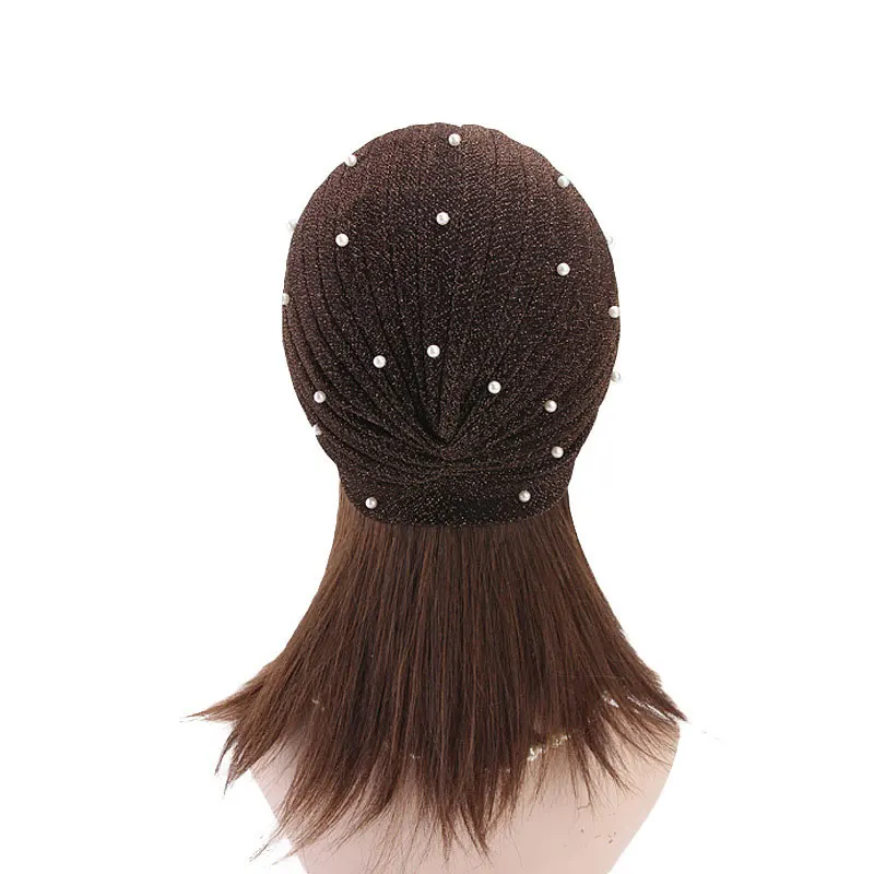 Новинка 2019 Женский мусульманский тюрбан хиджаб шапка головной убор с блестящими