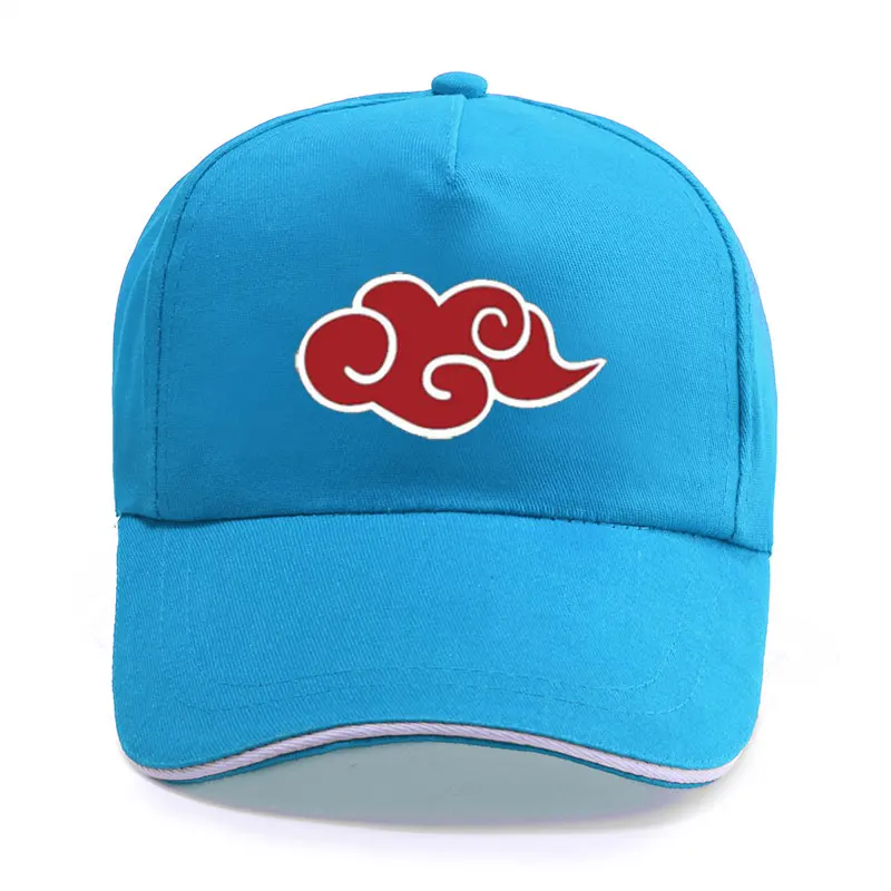 Японская бейсболка с рисунком аниме Наруто Акацуки красное облако Унисекс