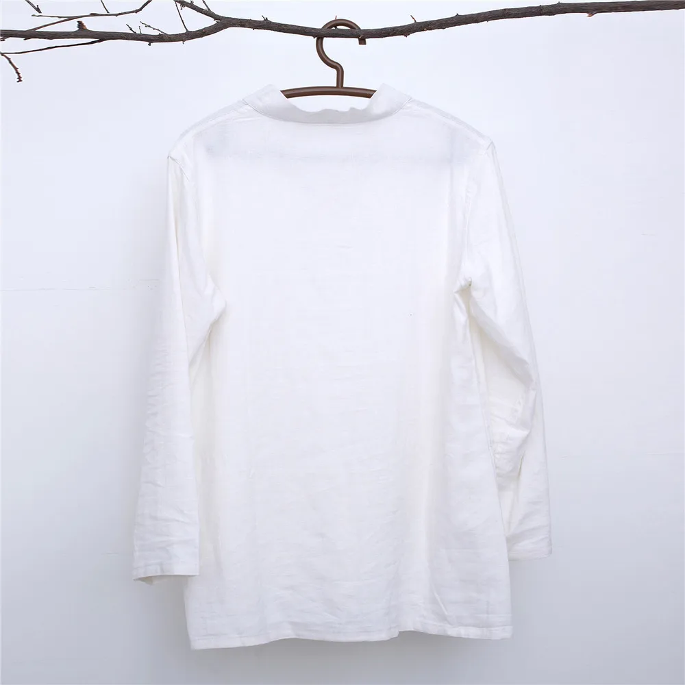 Мужские топы с воротником-стойкой в китайском стиле Свободные повседневные