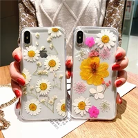 for iphone se 2 case dried real flower handmade clear pressed case for iphone 6 7 8 plus 11 12 pro x xsmax case soft back cover