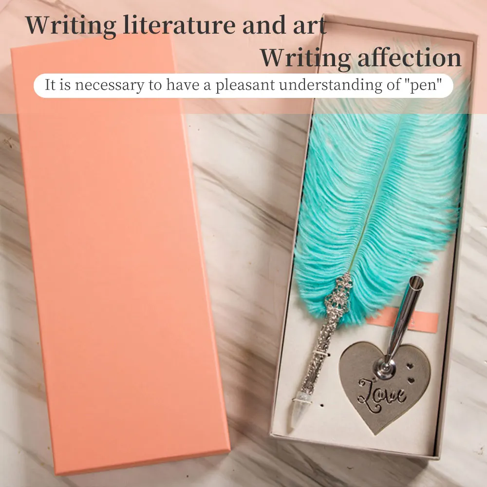 

Pawaca European style creativity Exquisite Valentine's Day Birthday Holiday gifts Feather Dip Pen suit