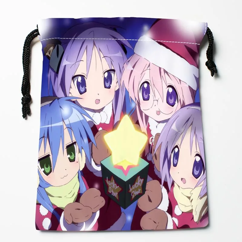 Лидер продаж сумки на шнурке Lucky Star для девочек с аниме принтом 18x22 см Мягкая