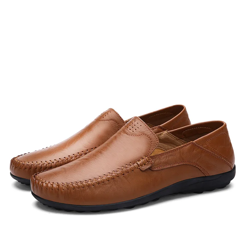 

Italian Mens Shoes Casual Luxury Brand Summer Men Loafers Genuine Leather Moccasins Comfy Breathable Slip On Boat Shoes