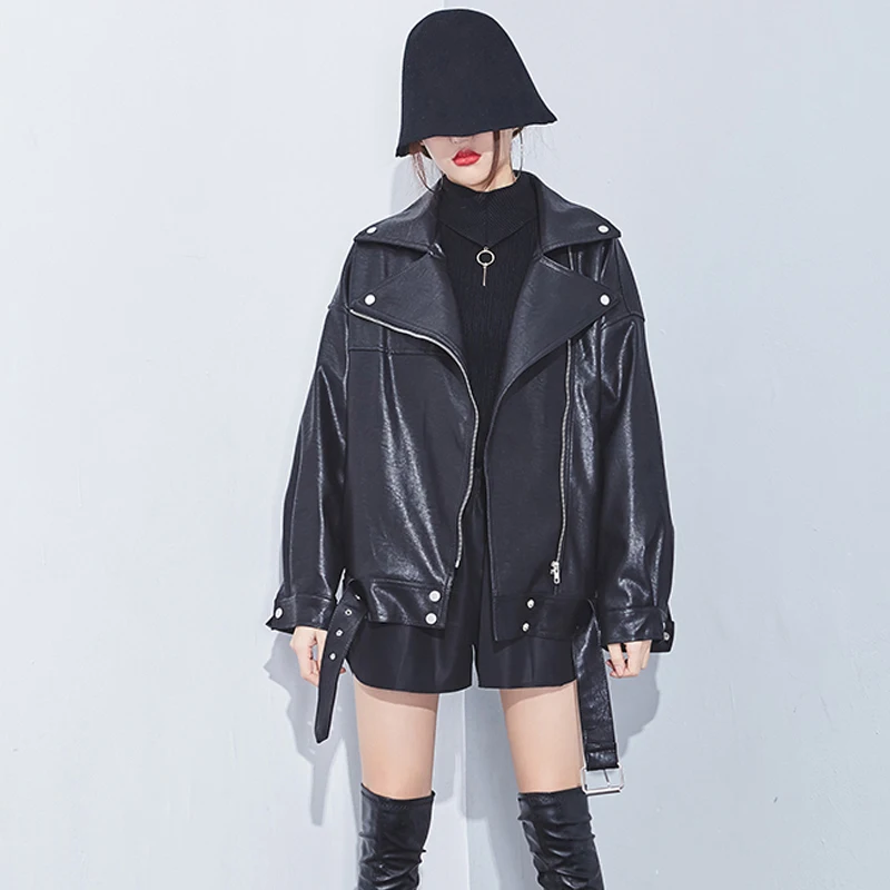 Куртка бомбер женская демисезонная из ПУ кожи на молнии|Кожаные куртки| |