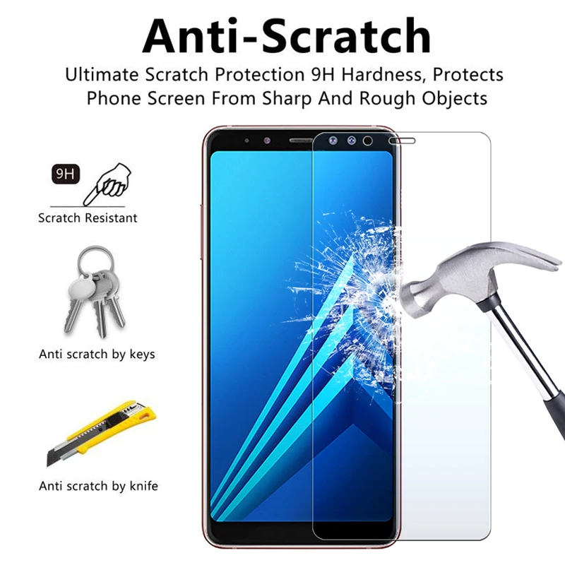 1 3 шт Защитное стекло для samsung galaxy a6 a8 plus 2018 закаленное защитное экрана a6plus a8plus a 6 8