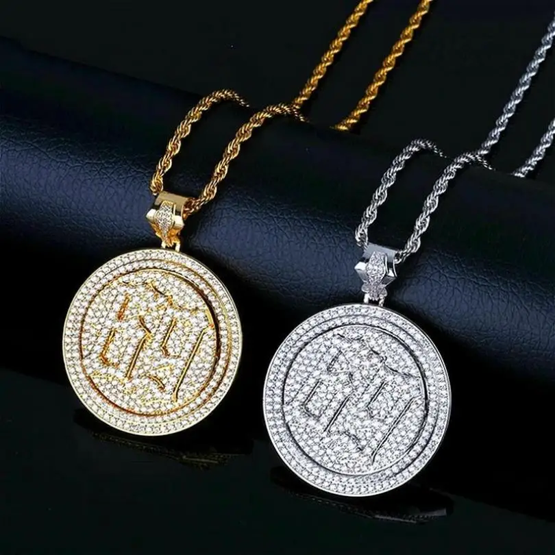 

New Trend Hip Hop Inlaid Zircon 69 Round Pendant Necklace Unisex Street Rock Jewelry