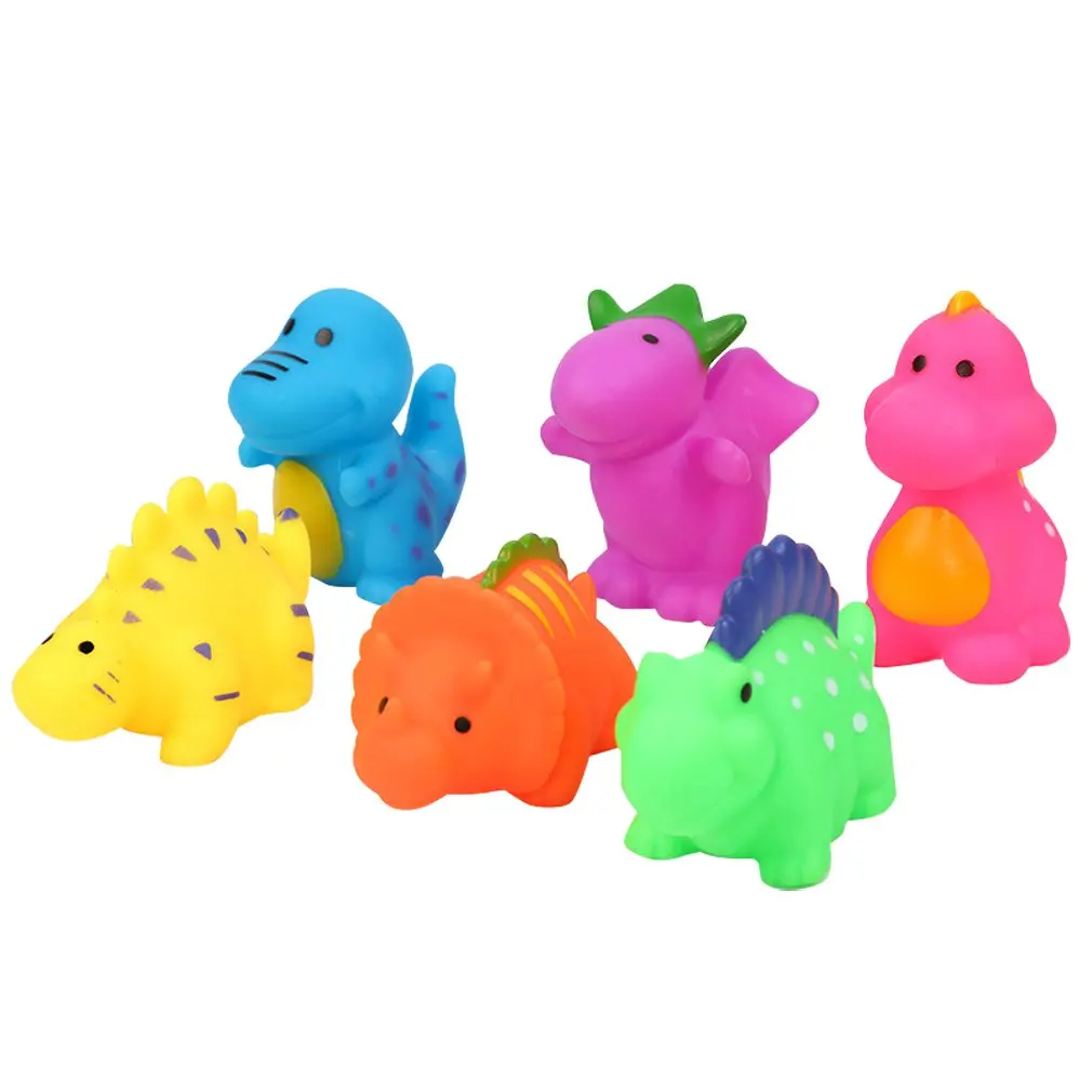 

6Pcs Baby Bathtub Dinosaur Toys Color Cartoon Bathroom Floating Fun Bath Toy Set Water Shower Pool Toys Kid Gifts