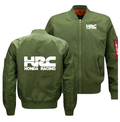 

2020 NEW Mens Flying jacket Winter Warm Slim Fiy Pilot jacket men HRC race motorcycle Car Logo Sweatshirt jacket