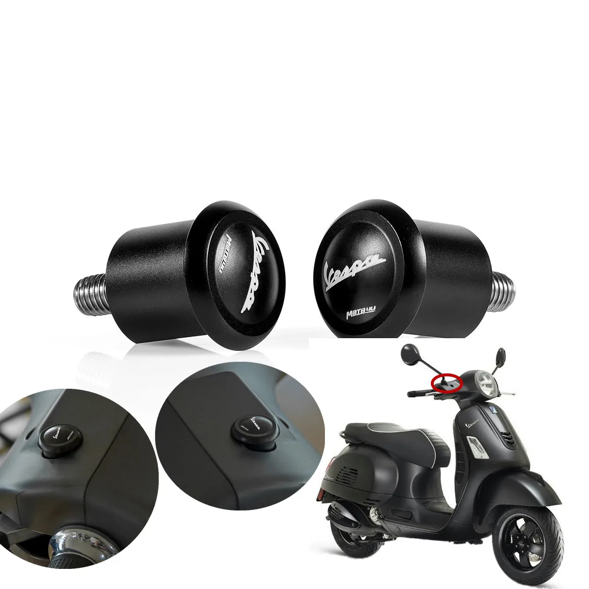 Алюминиевая пластина для зеркала скутера 2 шт. левая и правая декоративная крышка