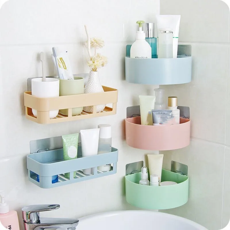 

Bathroom Storage Rack Creative Toilet Wash Table Towel Storage Free Perforation Wall-mounted Bath Body Wash Storage Rack