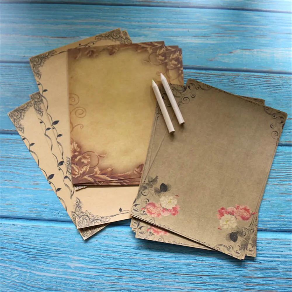

1set Letter Pads Envelopes Vintage Writing Paper Wedding Party Invitation Envelopes Letter Paper Message Pads Stationery