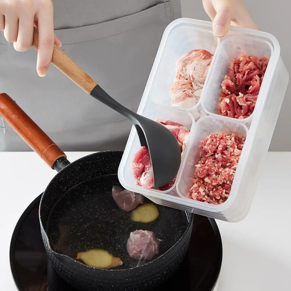 

1 Set Great Beige Color Tight Sealing Side Dish Food Container Box for Refrigerator Storage Holder Food Storage Case