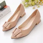 Cresfimixженские модные коричневые удобные вечерние туфли-лодочки с острым носком на низком каблуке; Классические черные офисные туфли из искусственной кожи на каблуке; A6662e