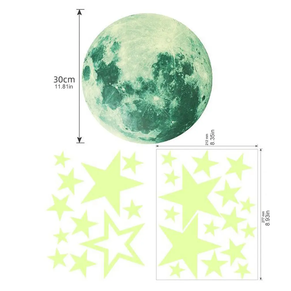 

Luminous Moon and Stars Wall Stickers for Kids Room Baby Nursery Home Decoration Wall Decals Glow in the Dark Bedroom Ceiling