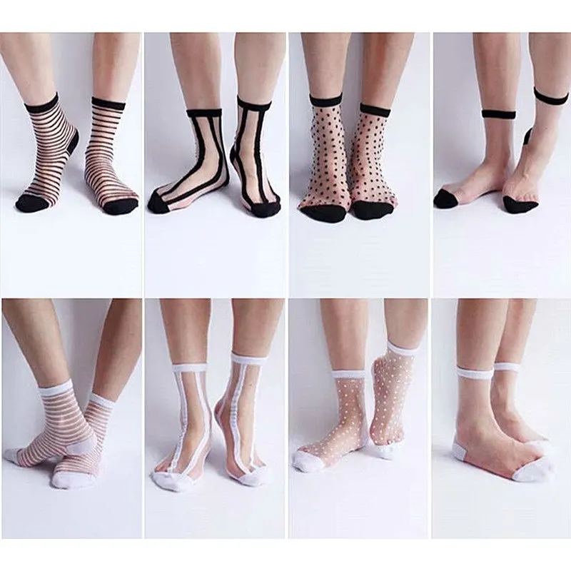 Женские Модные прозрачные короткие носки лидер продаж хипстерские тонкие до