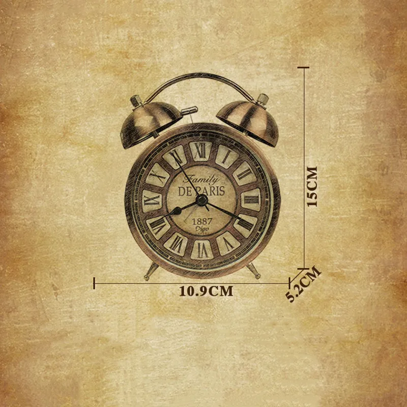 Retro Classic Silent Alarm Clock Bedside Timer Quartz Watch Analog Wall Home Bedroom Decoration Crafts Ornaments | Дом и сад