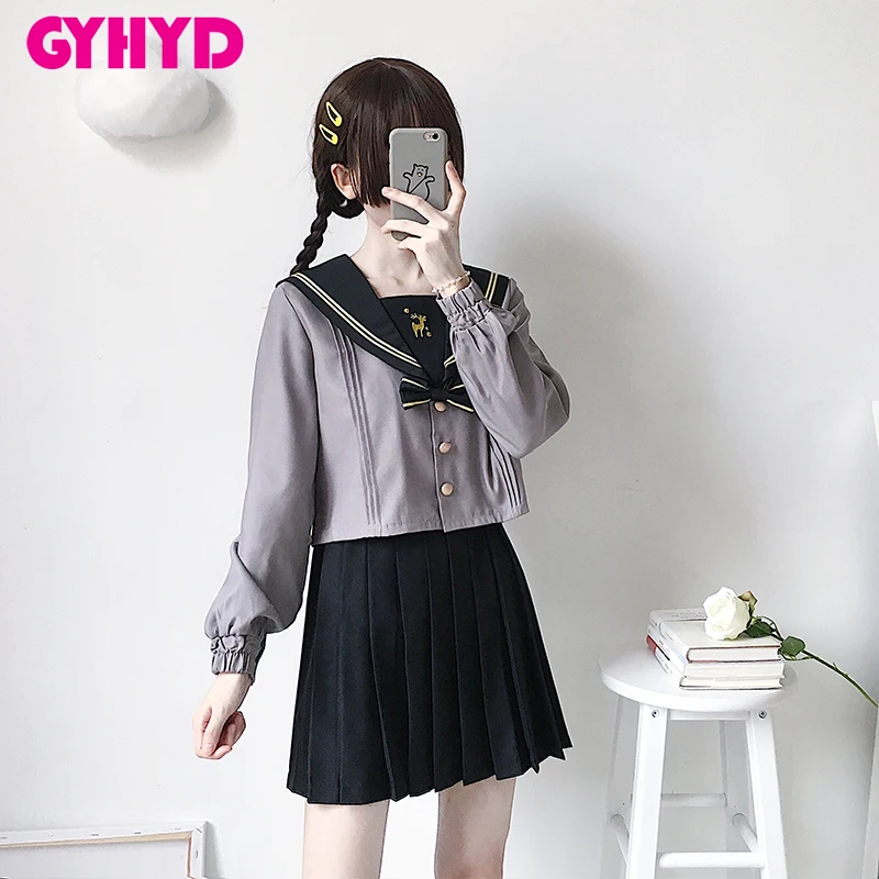 Новое поступление осенняя японская школьная форма с вышивкой оленя для девочек