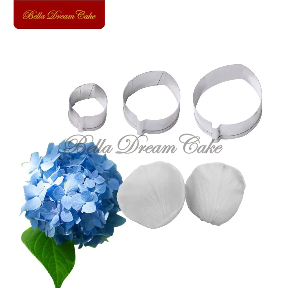 Гортензия/Роза цветок ветер силиконовые формы из нержавеющей стали резак форма