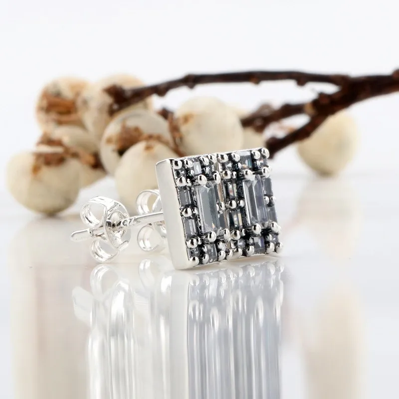 

Original 925 Sterling Silver Pan Earring Exquisite Crystal Cz Stud Pan Earrings For Women Wedding Gift Fashion Jewelry