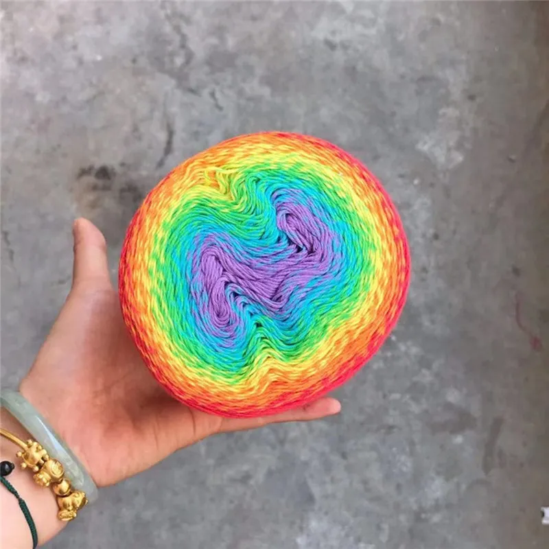 Высококачественная пряжа для тортов сегментная окрашенная ручного вязания