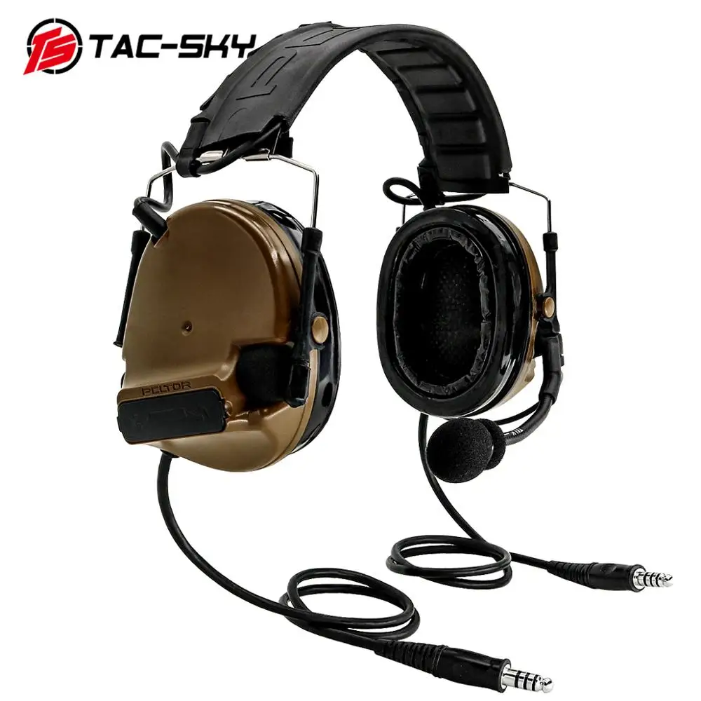 TAC SKY COMTAC III новая складная головная повязка двойные силиконовые наушники для