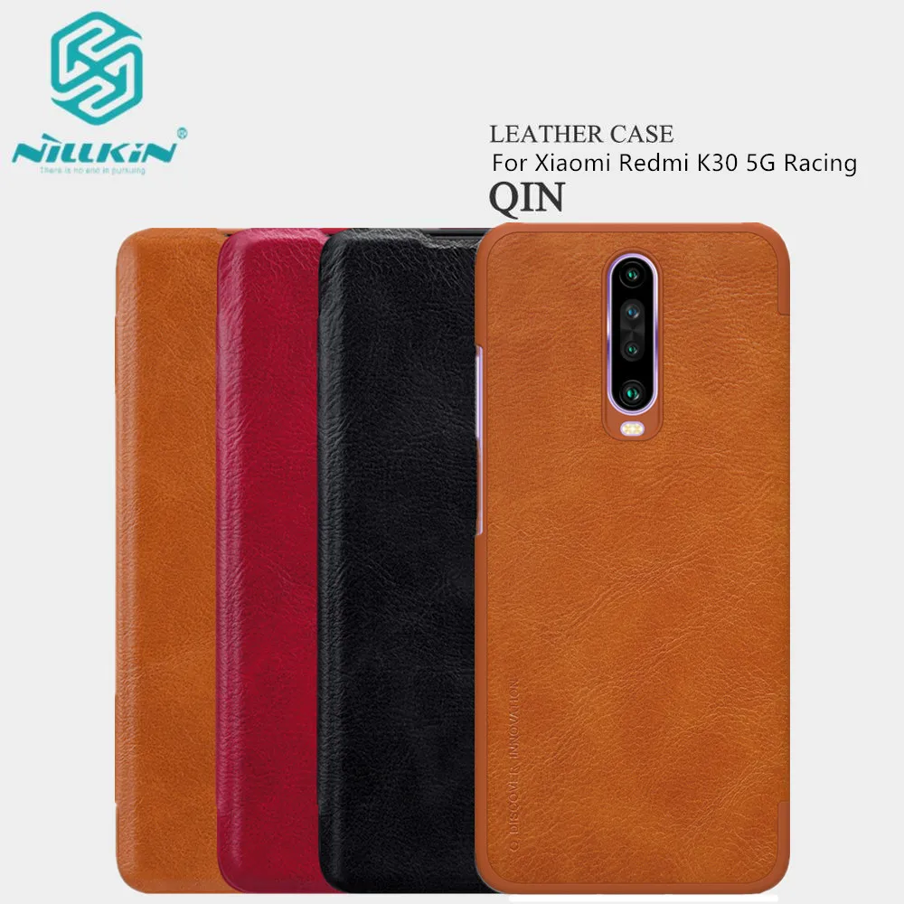 Фото Чехол для Xiaomi Redmi K30 серии Nillkin Qin из натуральной кожи с откидной крышкой и