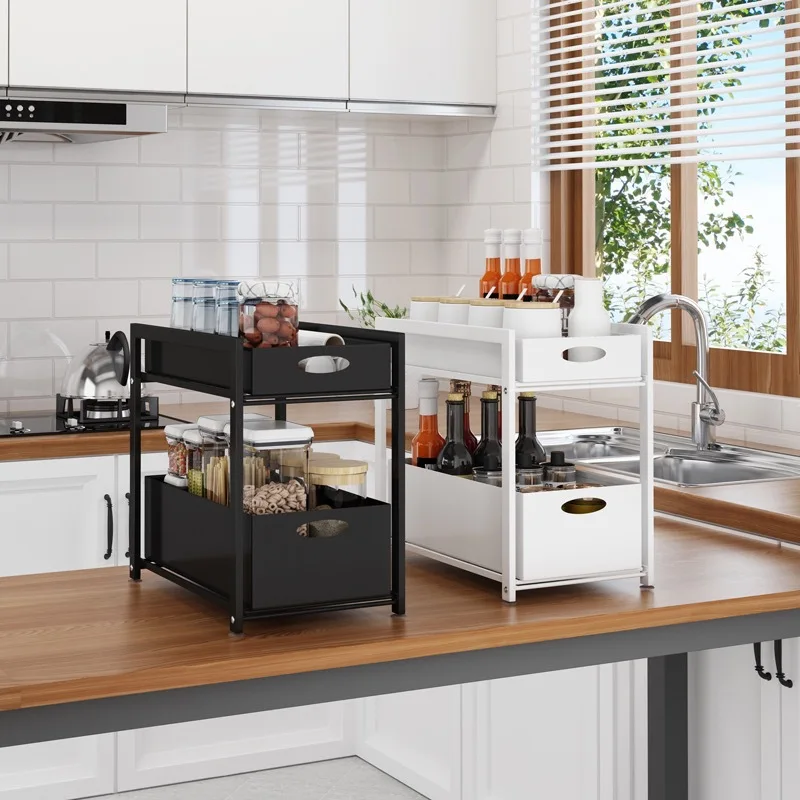 

Metal Kitchen Items Organizer Unit Shelf Spice Organization Rack Condiments Holder Bathroom Stand Home Storage for Small Things
