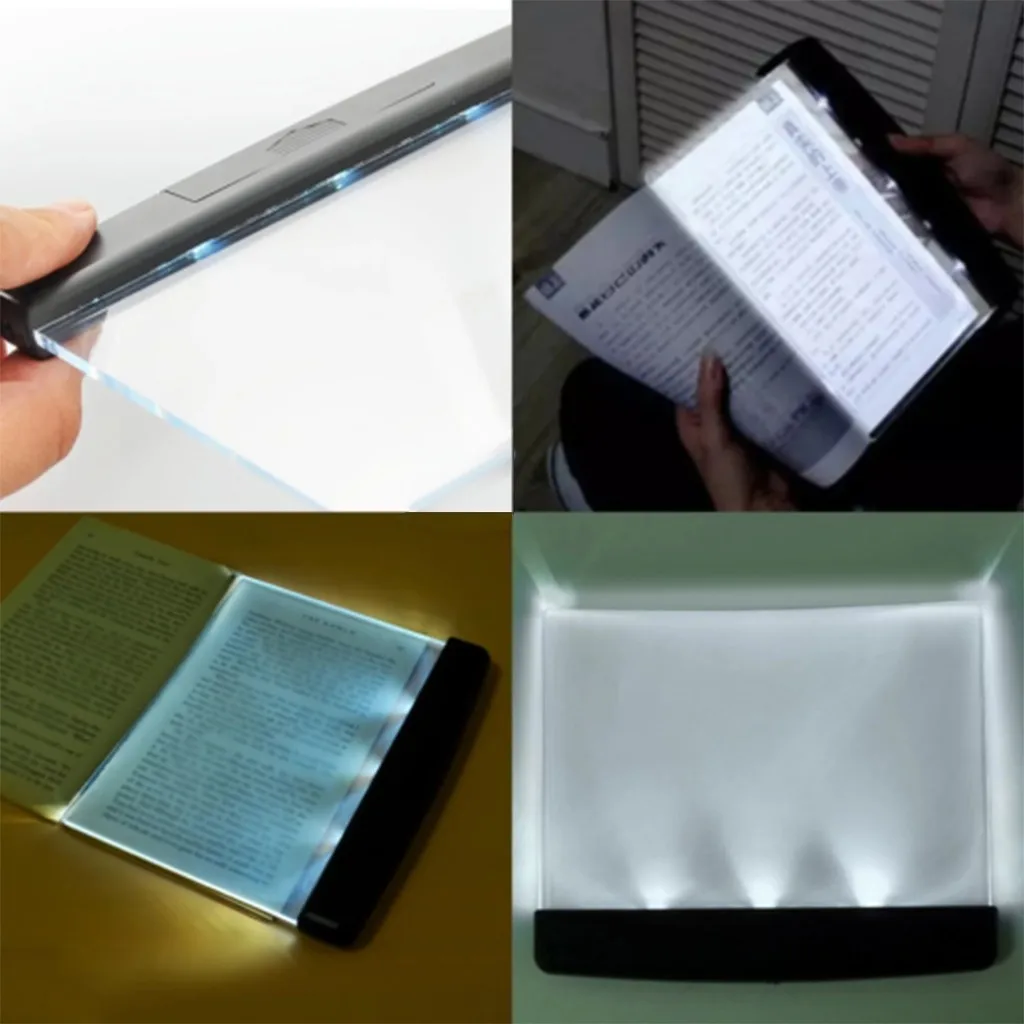 

LED Light Wedge Eyes Protect Panel Book Reading Lamp Paperback Night Vision Support Home Night Light Reading