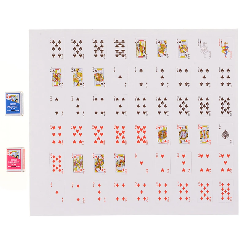 Мини игральные карты для кукольного домика 1/12 стиль случайных забавных моделей