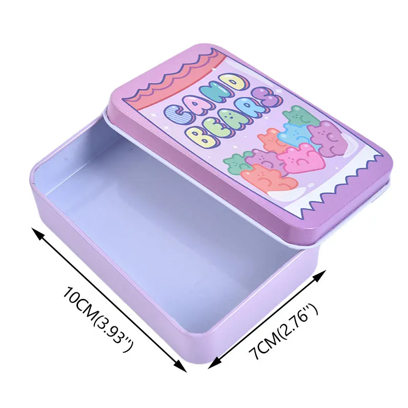 

1 Pcs Cute Stationery Avocado Rabbit Bear Flower Square Metal Washi Tape Jewelry Storage Box Desk Organizer Card Holders