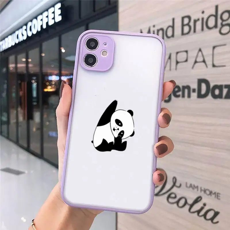 

panda cute cartoon animal Phone Cases matte transparent For iphone 7 8 11 12 plus mini x xs xr pro max cover