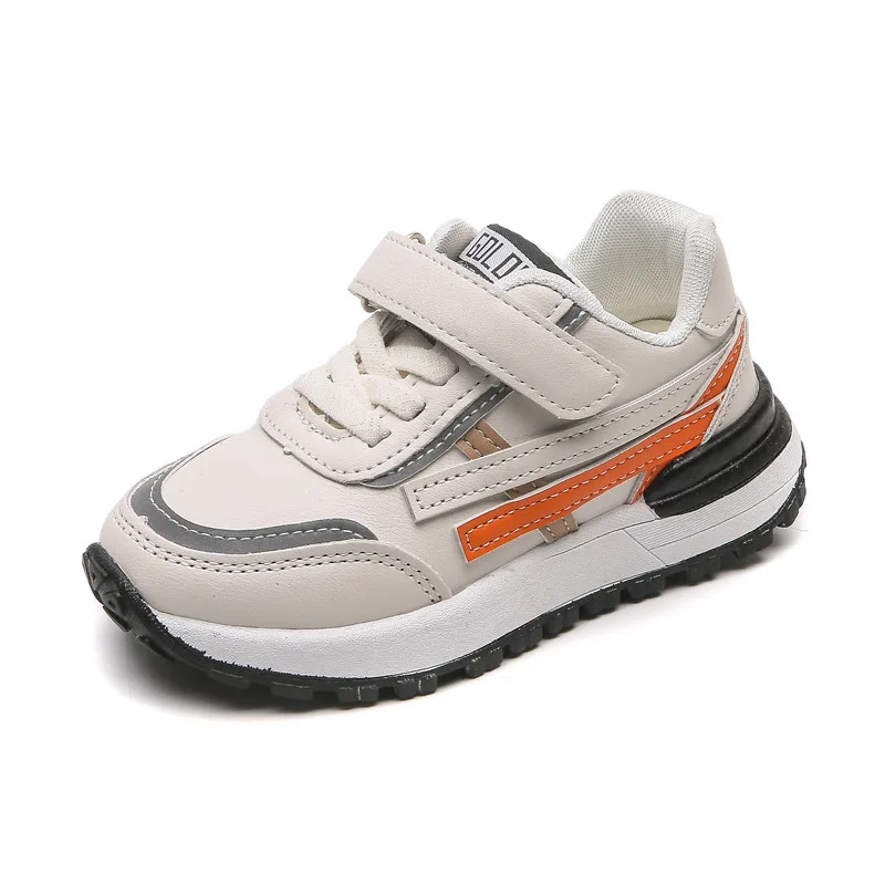

2021 Spring New Fashion Children's White Shoes Boys and Girls Casual Leather Board Sport Shoes Children's Breathable Shoes 21-30