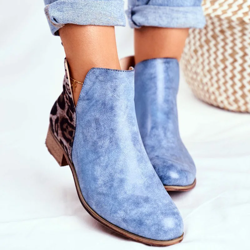 2020 Женские винтажные туфли с леопардовым принтом ботинки на низком каблуке в