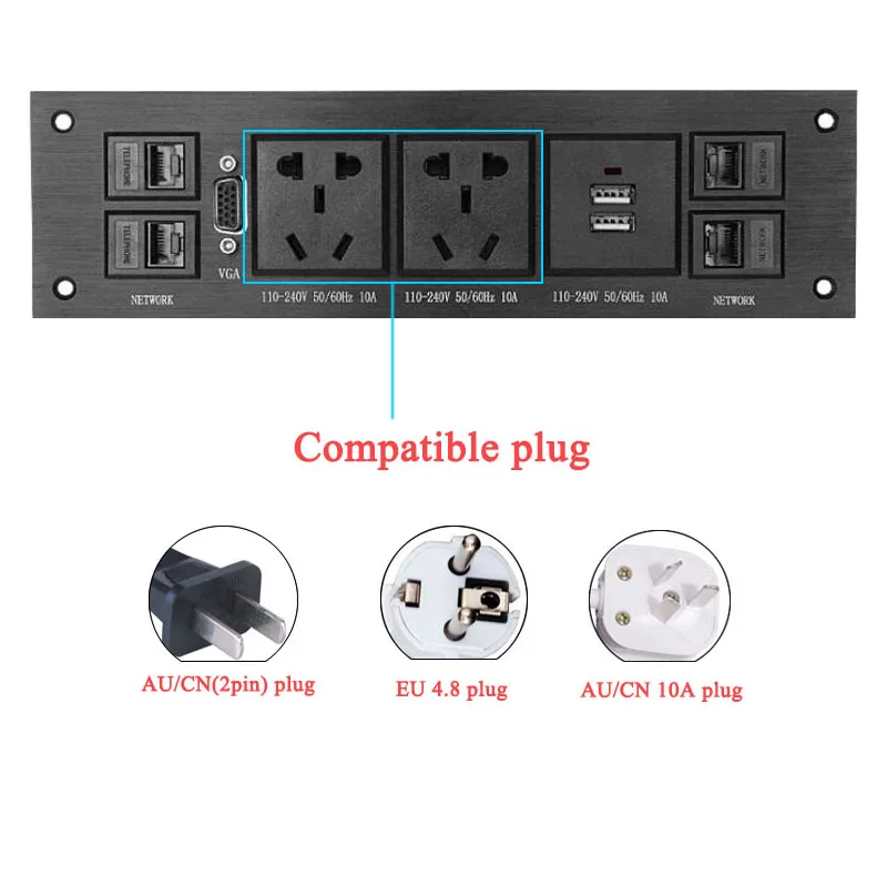 Универсальная Сетевая розетка мультимедийный настольный разъем с 2usb 4 RJ45 для