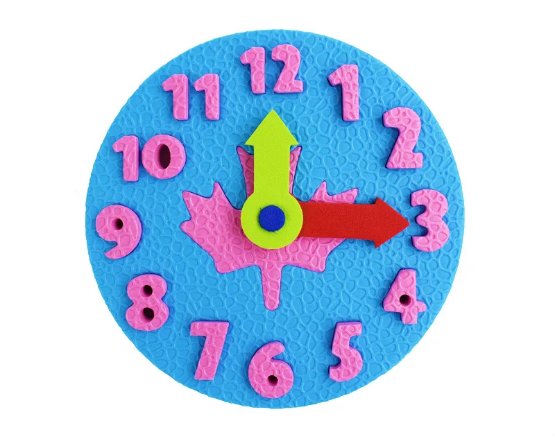 1 Piece Kids DIY Eva Clock Learning Education Toys Fun Jigsaw Puzzle Game for Children 3-6 Years Old