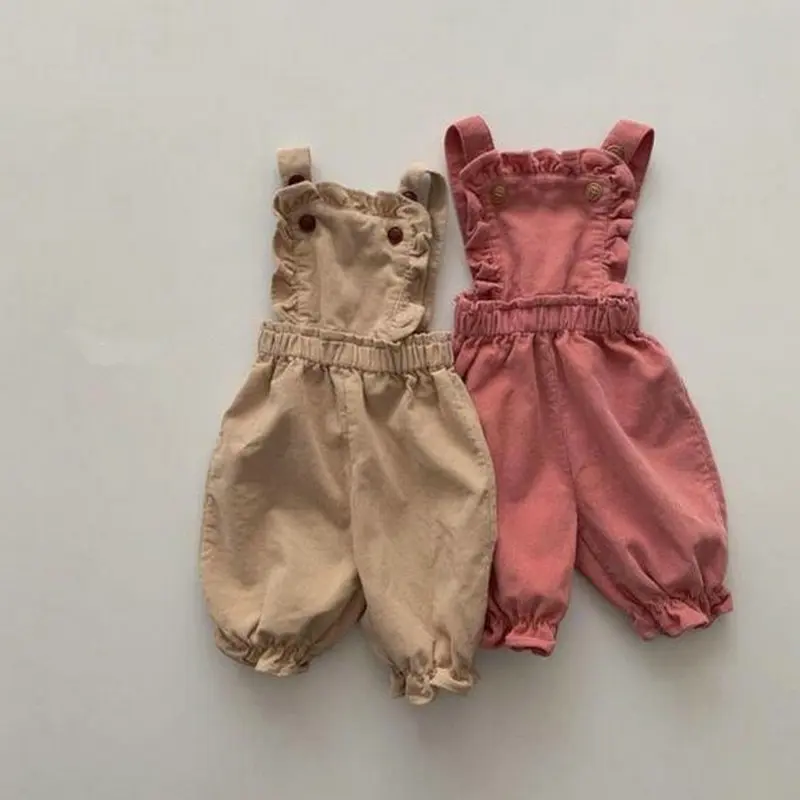 

2022 весенний вельветовый комбинезон для маленьких мальчиков и девочек, брюки, одежда, цельнокроеные брюки, брюки на лямках для новорожденных...