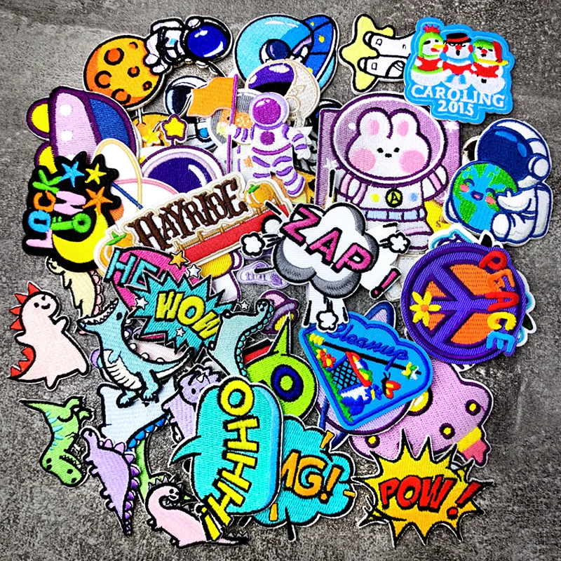 Патчи Sakura с вышивкой для футболки металлические наклейки на джинсы значки Parche -