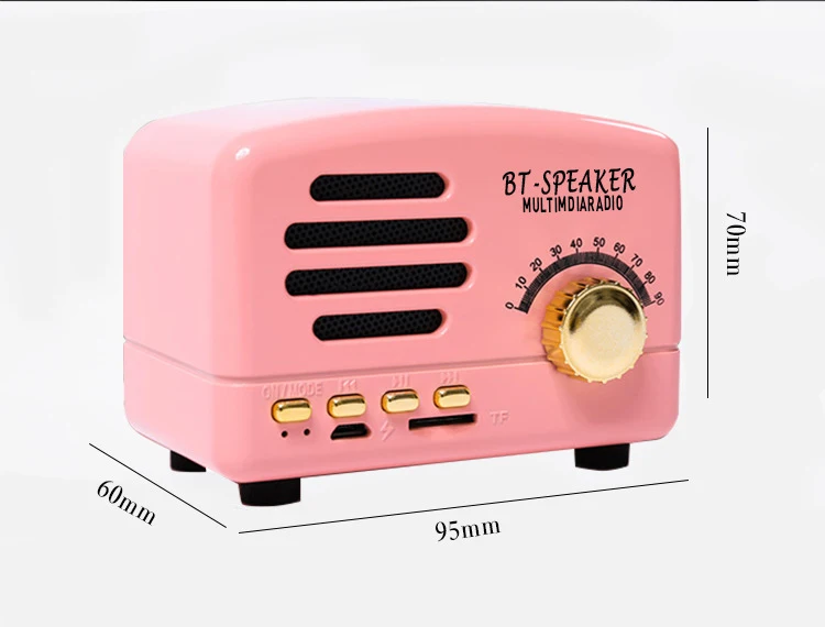 Indoor Outdoor Speaker Portable Retro Bluetooth Wireless Bass Column Support Subwoofer | Электроника