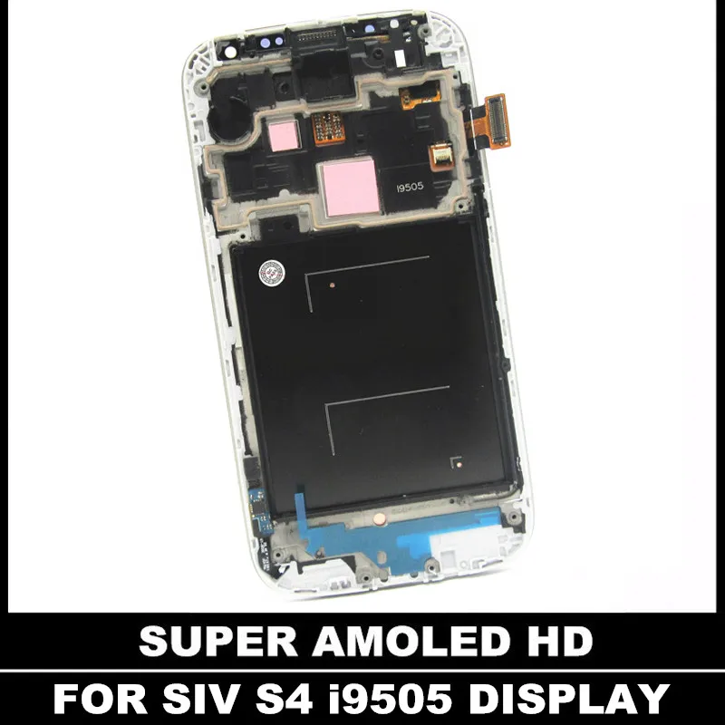 Протестированный AMOLED lcd S с рамкой для телефона samsung Galaxy SIV S4 i9505, ЖК-дисплей, сенсорный дигитайзер, запасная сборка