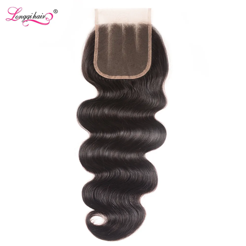 Longqi hair малазийские прямые WaveLace закрытие 4x4 кружева плотность 120% натуральный Цвет Remy человеческие волосы 10-20 дюймов