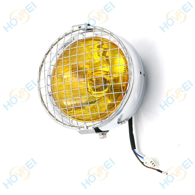 Мотоциклетная хромированная маска-гриль в стиле ретро 6 5 дюйма 35 Вт передняя фара