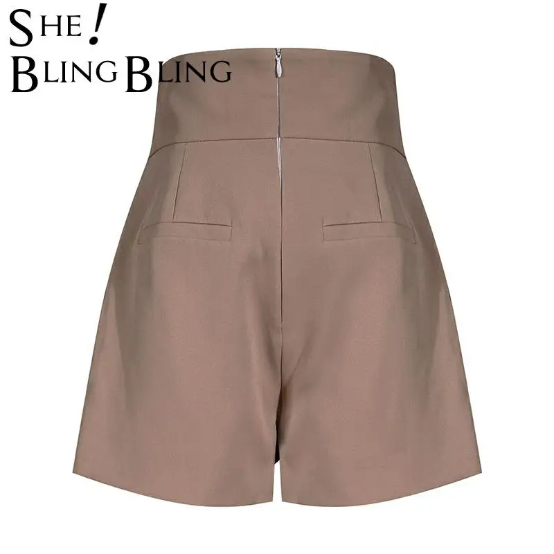 Шорты SheBlingBling женские с высокой талией элегантные Асимметричные свободные