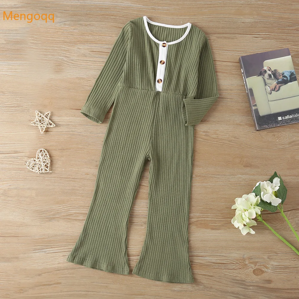 

Модная одежда для девочек, осенняя однотонная верхняя одежда, детская верхняя одежда с длинным рукавом для малышей, комбинезоны, детские ко...