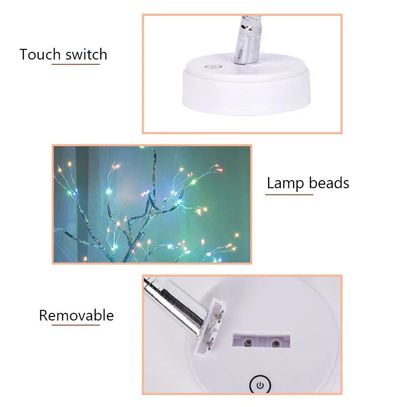 

Led Fairy Night Light LED Christmas Tree Night Lamp Battery USB Operated Bedside Study Lamp For Room Desk Holiday Lighting Decor