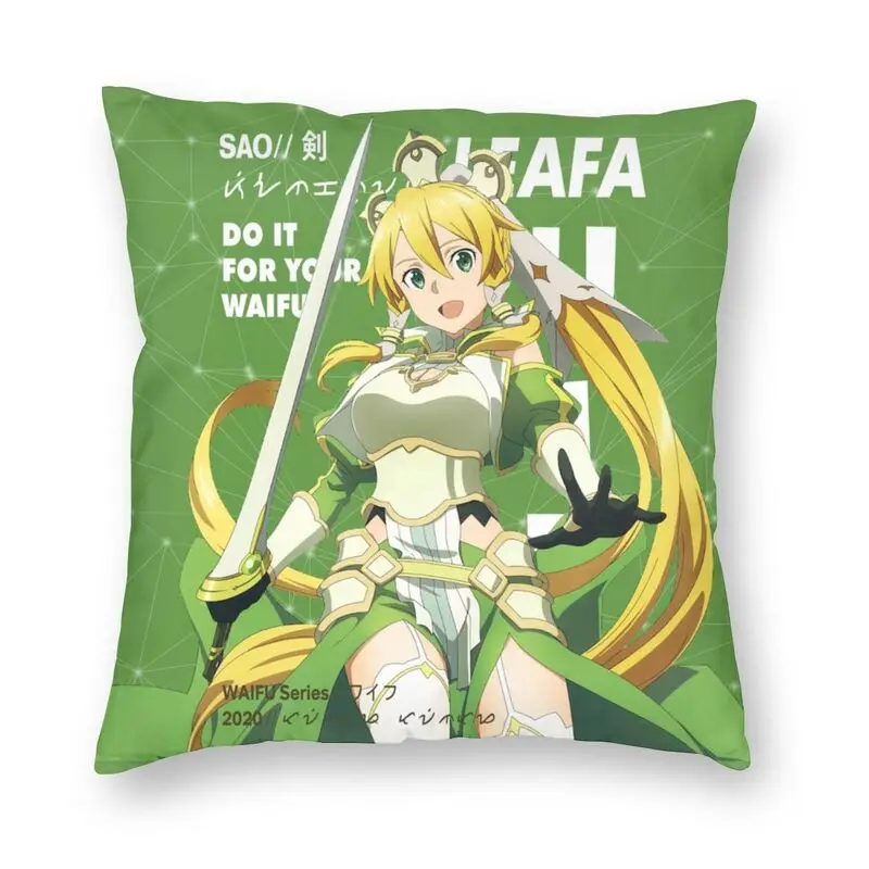 

Nordic Style Sword Art Online Leafa Throw Pillow Case Decoration Sao Anime Cushion Cover 45x45cm Pillowcover for Living Room