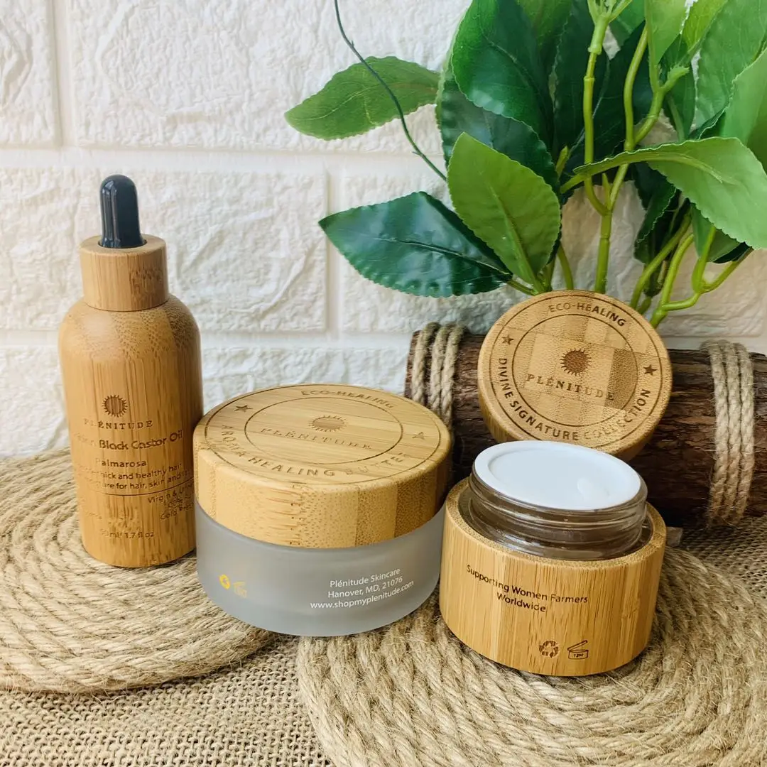 

Оптовая продажа, эко-косметические контейнеры высокого качества 5g 1, 30 г, 50 г, 100 г, матовая гелевая банка, матовая стеклянная банка для крема с бамбуковой крышкой